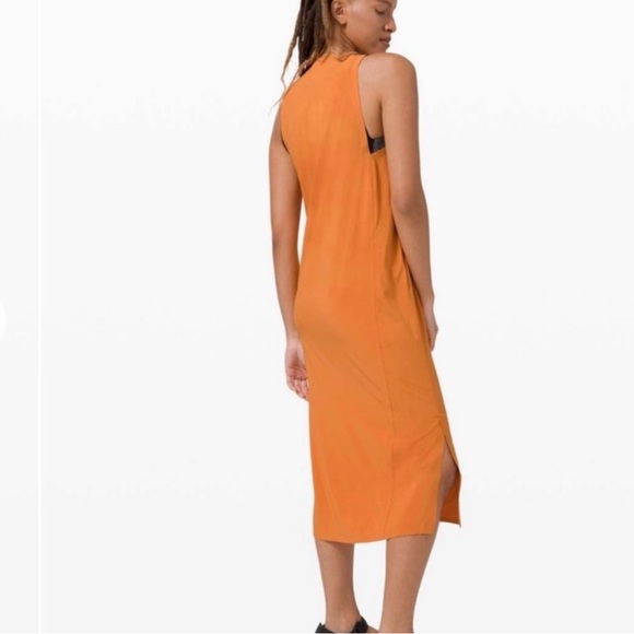 Lululemon Lab Sarala Dress In True Tangerine Size Large Sleeveless - Picture 3 of 7